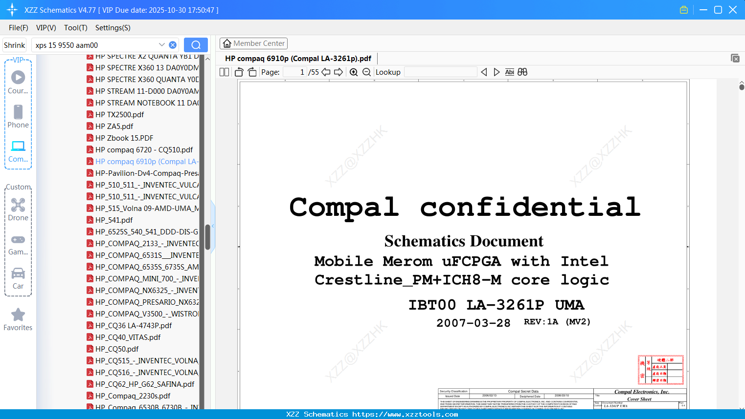 Laptop HP Compaq 6910p (Compal LA-3261p)